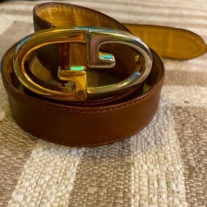 Vintage brown leather Gucci belt 30” waist